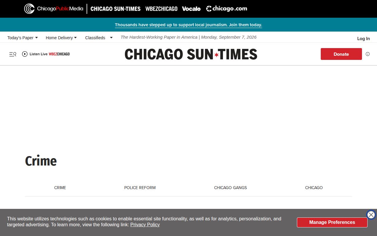 Cook County arrest news coverage in the Chicago Sun-Times crime section