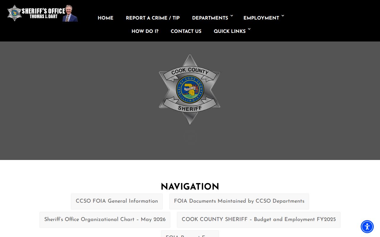 Cook County Sheriff FOIA and GovQA request page